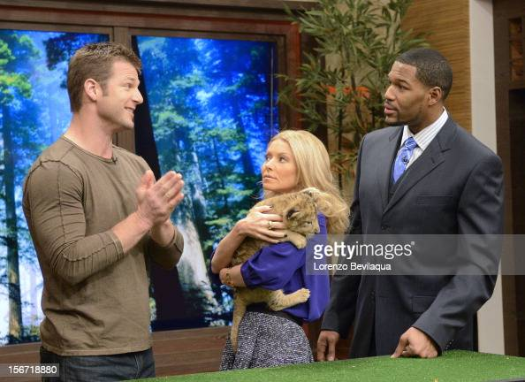 Dave Salmoni on Live with Kelly and Michael with lion cub Tyson.